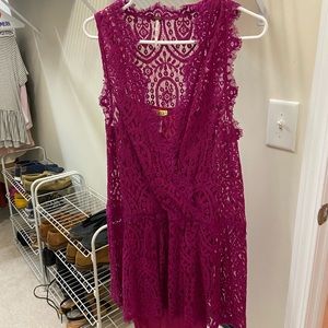Free People pink drop waist dress
